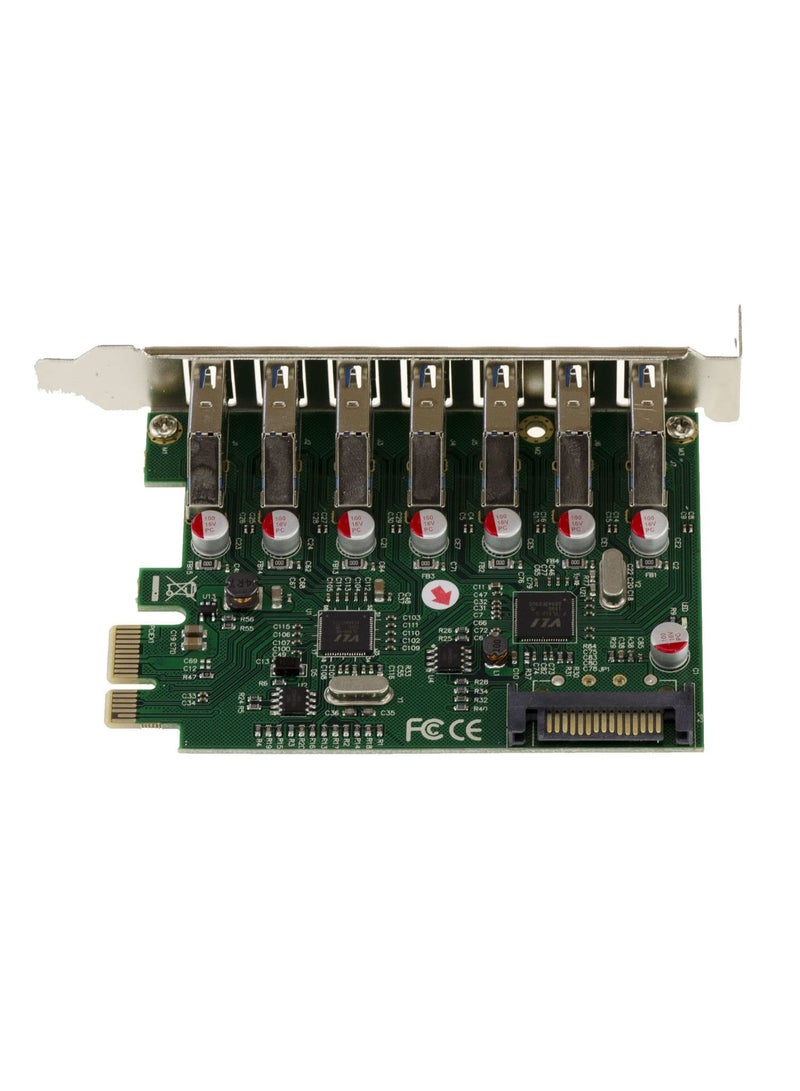 7-Port USB 3.0 PCIe Expansion Card 5Gbps SuperSpeed PCI Express x1 to USB-A Internal Hub Controller with VL805 Chipset - Image 2